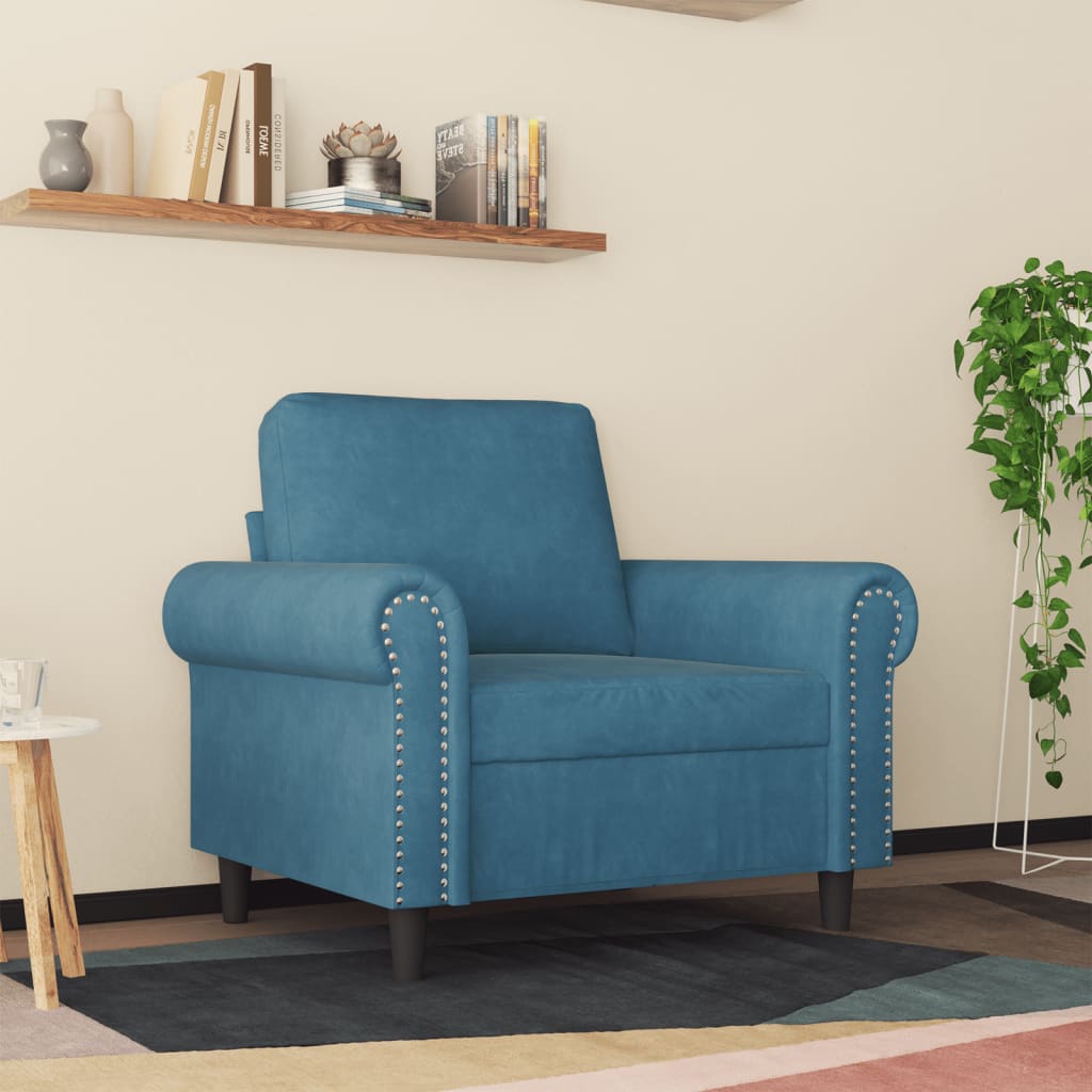 lænestol 60 cm velour Blå
