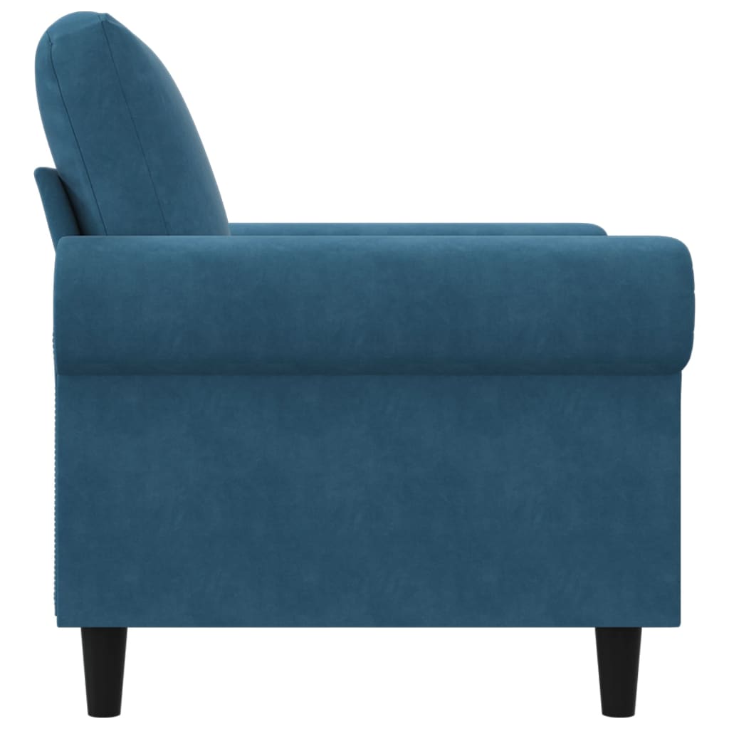 lænestol 60 cm velour Blå