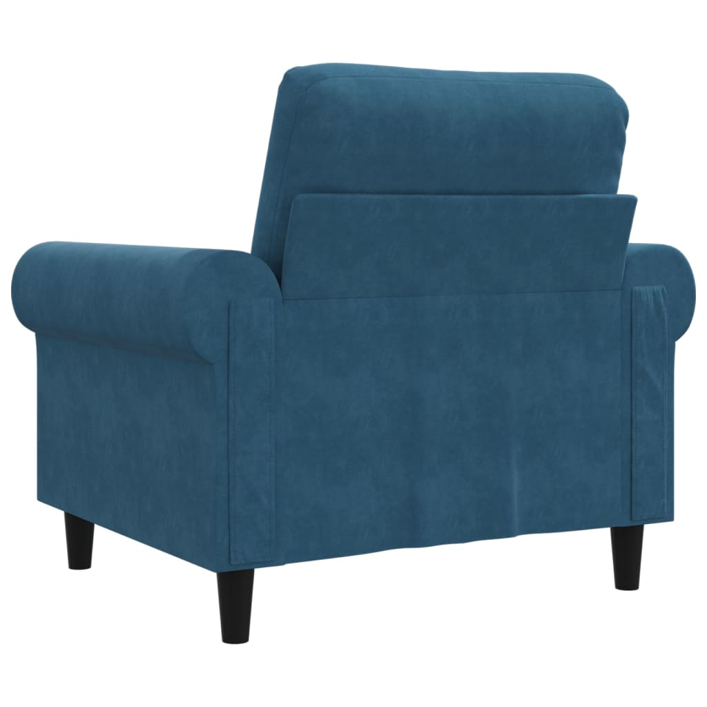 lænestol 60 cm velour Blå