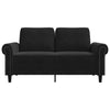 2-personers sofa 120 cm fløjl sort