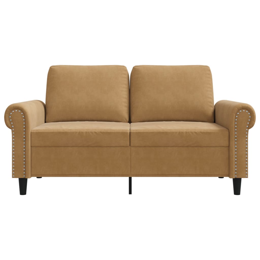 2-personers sofa 120 cm fløjl brun