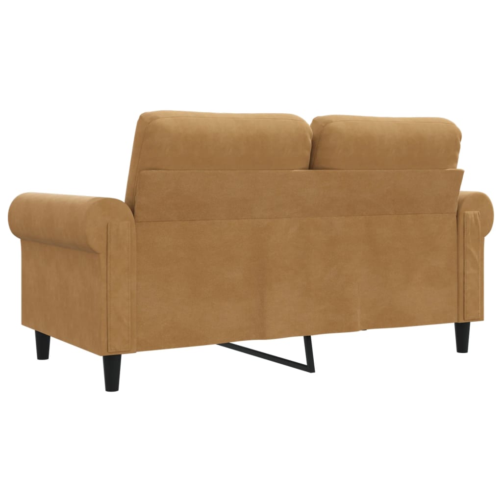 2-personers sofa 120 cm fløjl brun