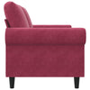 2-personers sofa 140 cm fløjl vinrød