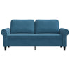 2-personers sofa 140 cm fløjl blå