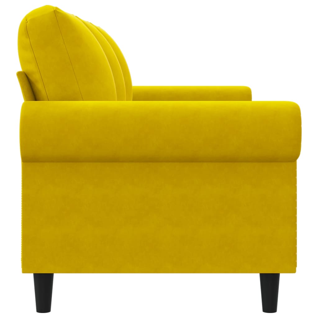 3-personers sofa 180 cm velour gul