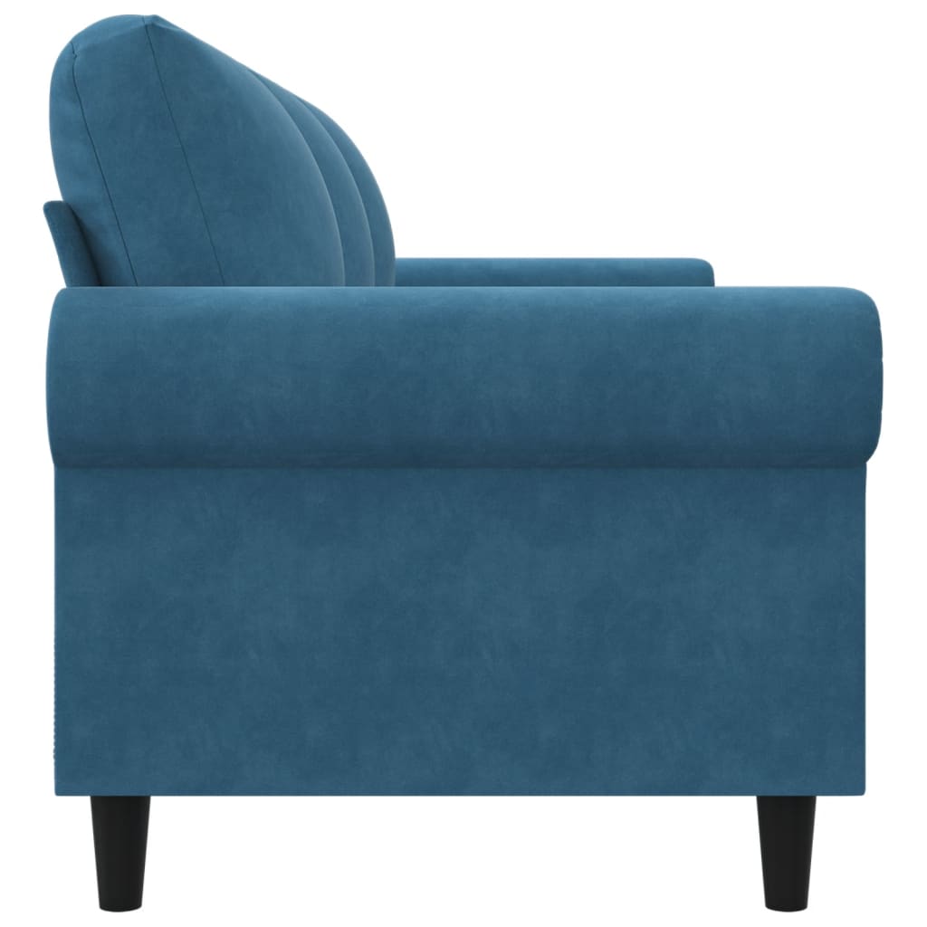3-personers sofa 180 cm velour blå