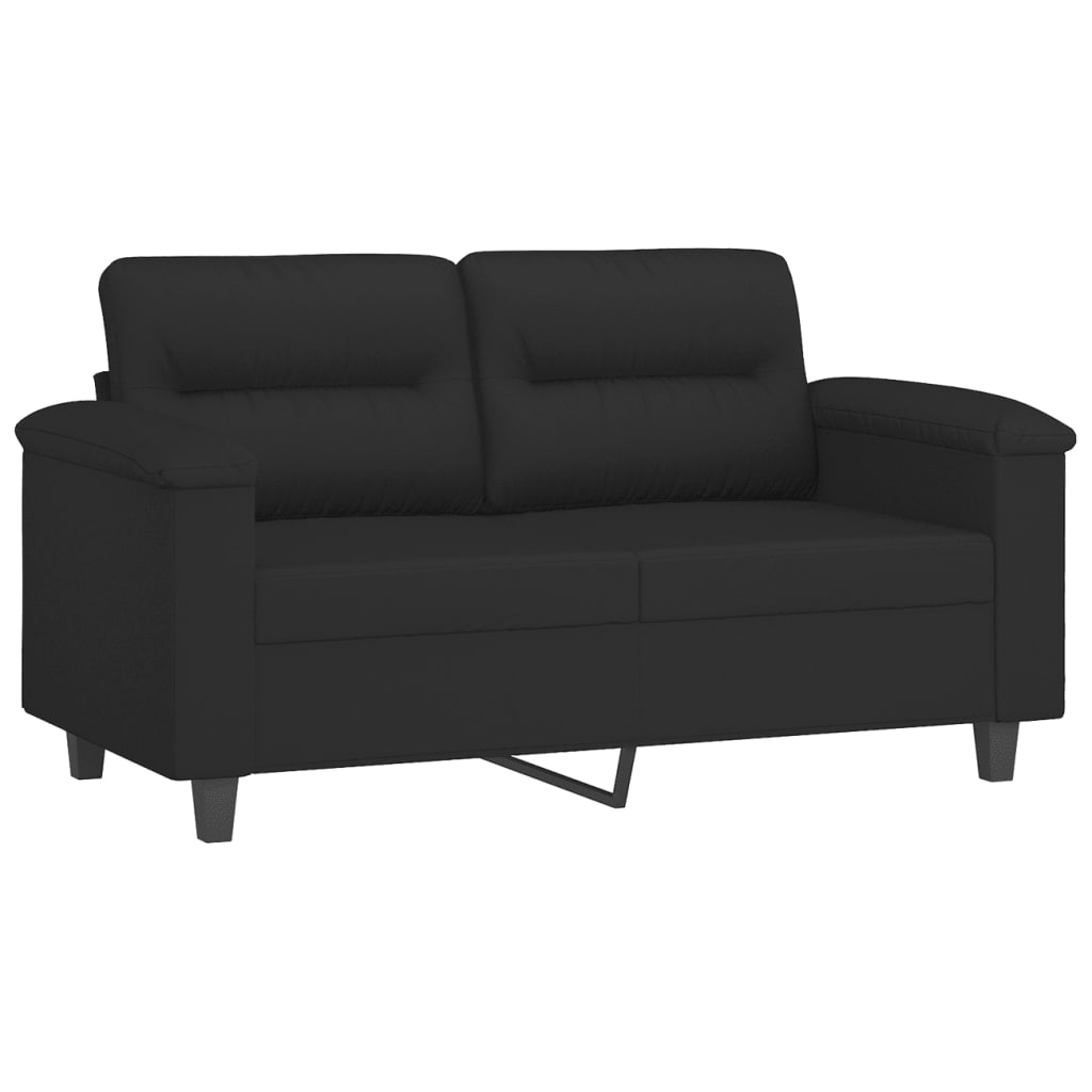2-personers sofa 120 cm mikrofiberstof sort