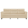 3-personers sofa 180 cm mikrofiberstof cremefarvet