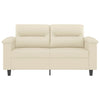 2-personers sofa 120 cm kunstlæder cremefarvet