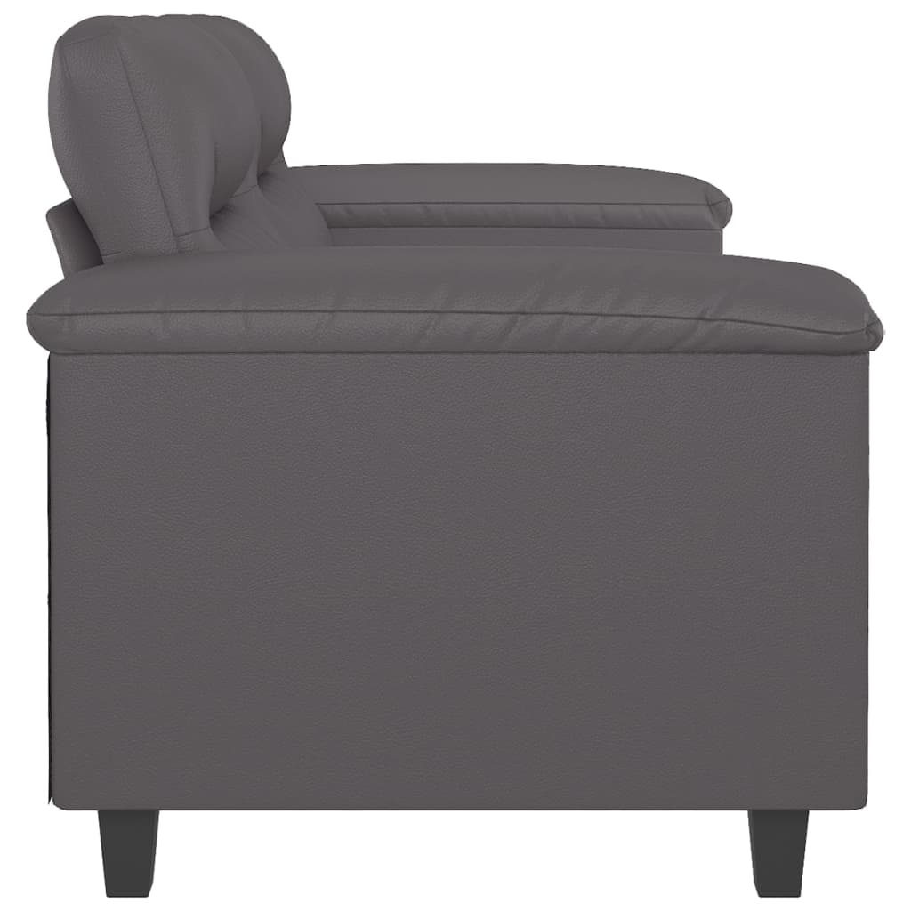 2-personers sofa 120 cm kunstlæder grå