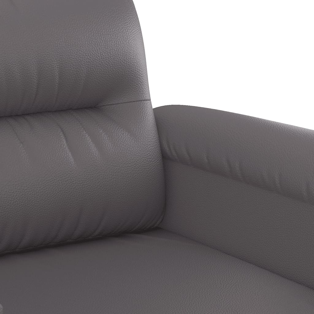 2-personers sofa 120 cm kunstlæder grå