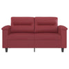 2-personers sofa 120 cm kunstlæder vinrød
