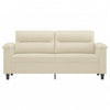 2-personers sofa 140 cm kunstlæder cremefarvet