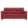 2-personers sofa 140 cm kunstlæder vinrød