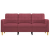 3-personers sofa 180 cm stof vinrød