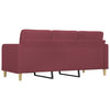 3-personers sofa 180 cm stof vinrød