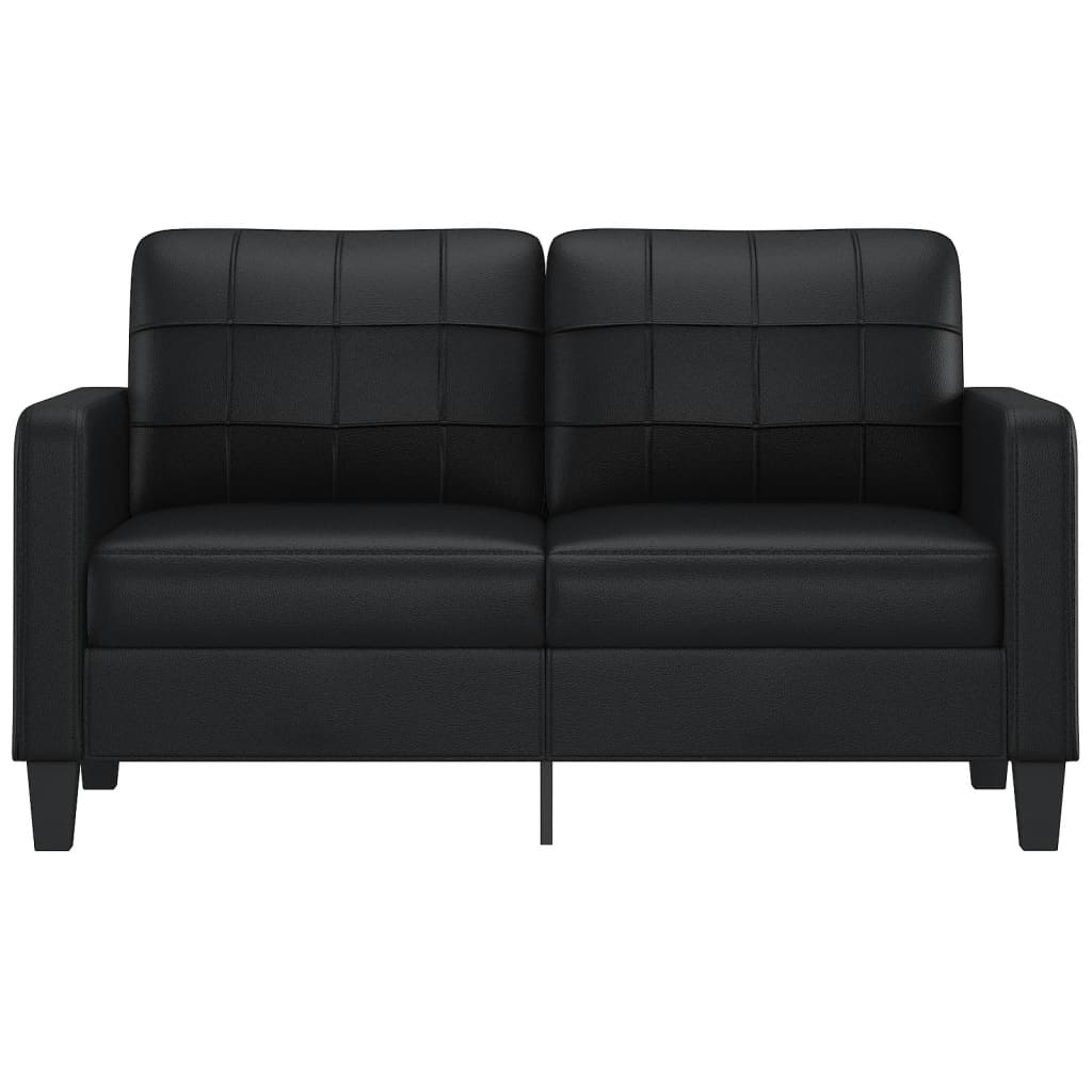 2-personers sofa 140 cm kunstlæder sort
