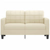 2-personers sofa 140 cm kunstlæder cremefarvet