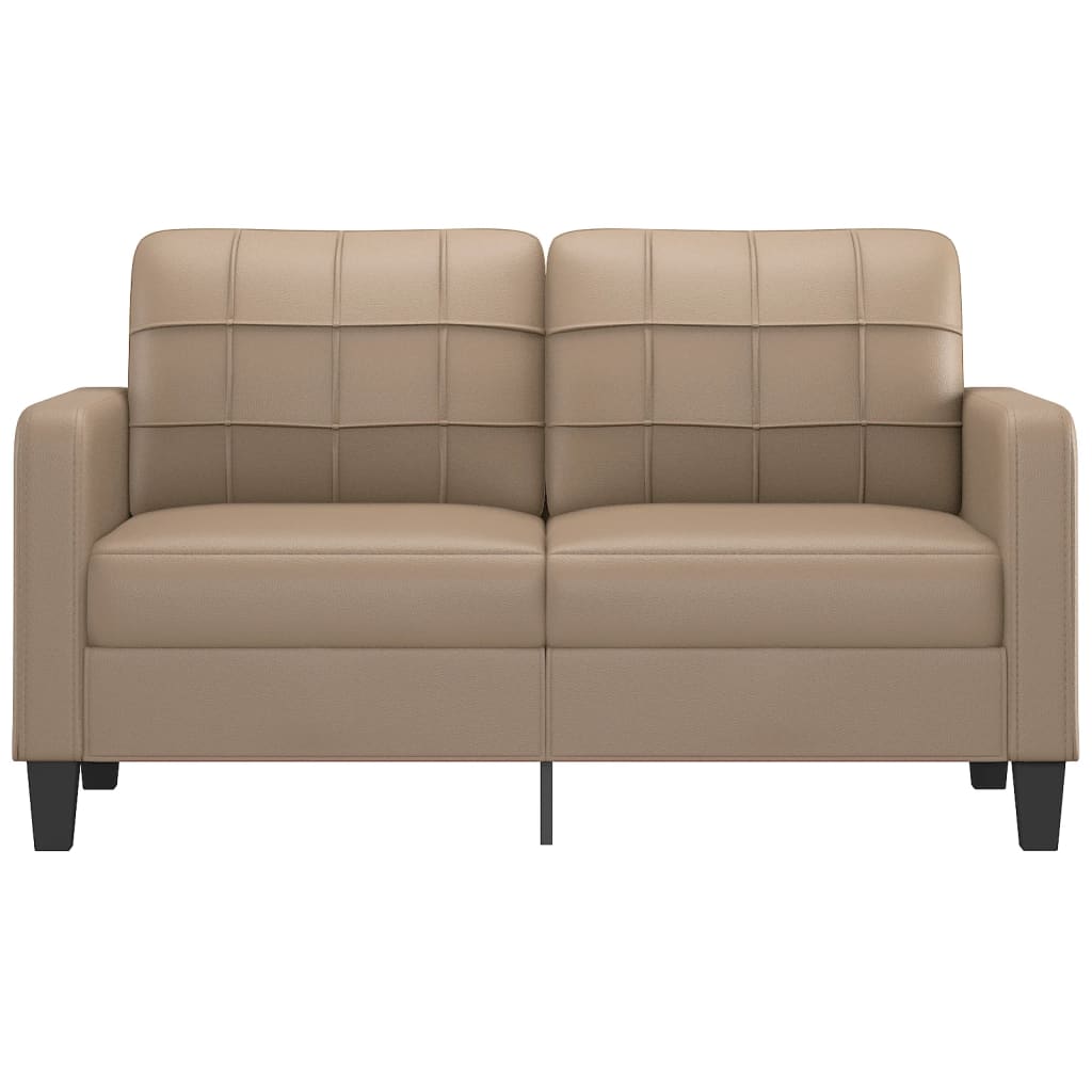 2-personers sofa 140 cm kunstlæder cappuccino
