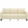 3-personers sofa 180 cm kunstlæder cremefarvet