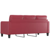 3-personers sofa 180 cm kunstlæder vinrød