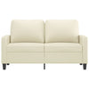 2-personers sofa 120 cm kunstlæder cremefarvet