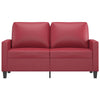2-personers sofa 120 cm kunstlæder vinrød