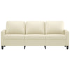 3-personers sofa 180 cm kunstlæder cremefarvet