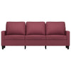 3-personers sofa 180 cm stof vinrød
