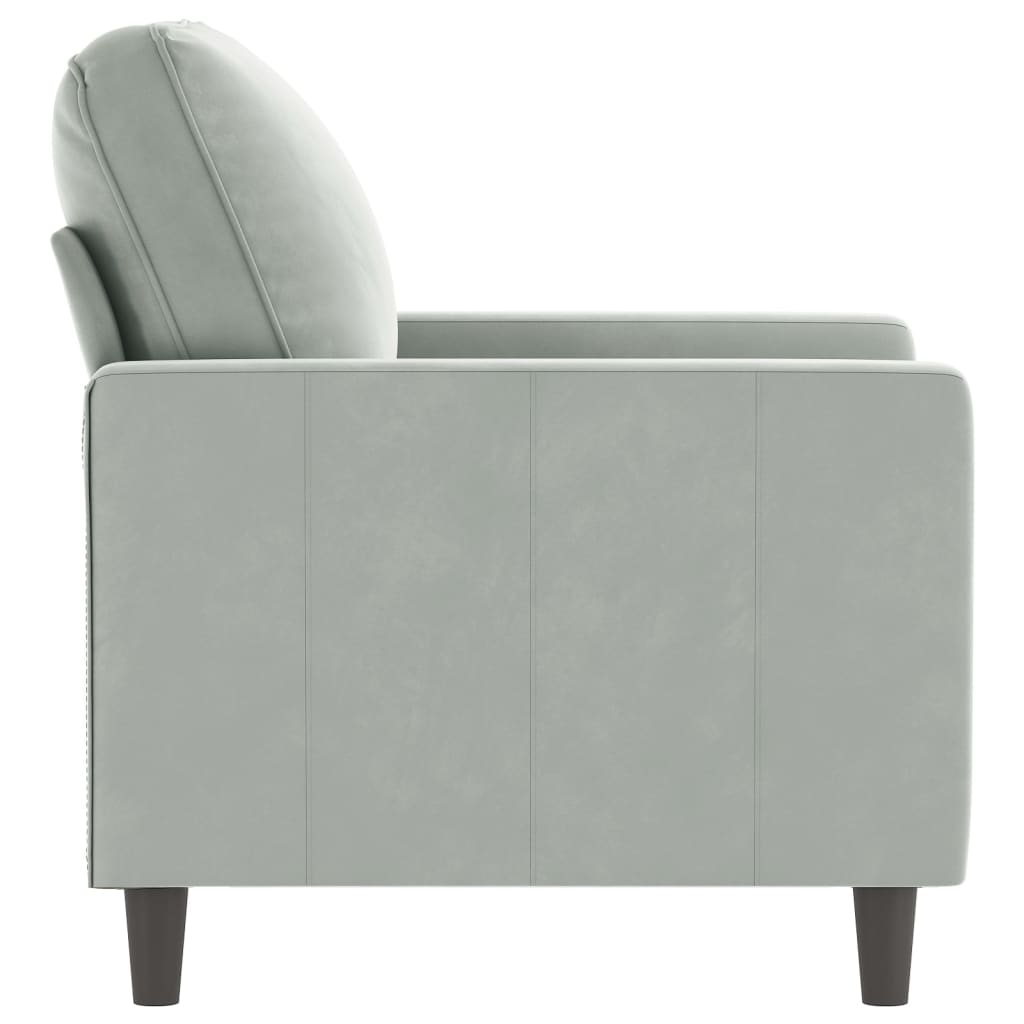 lænestol 60 cm velour lysegrå