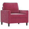 lænestol 60 cm velour vinrød