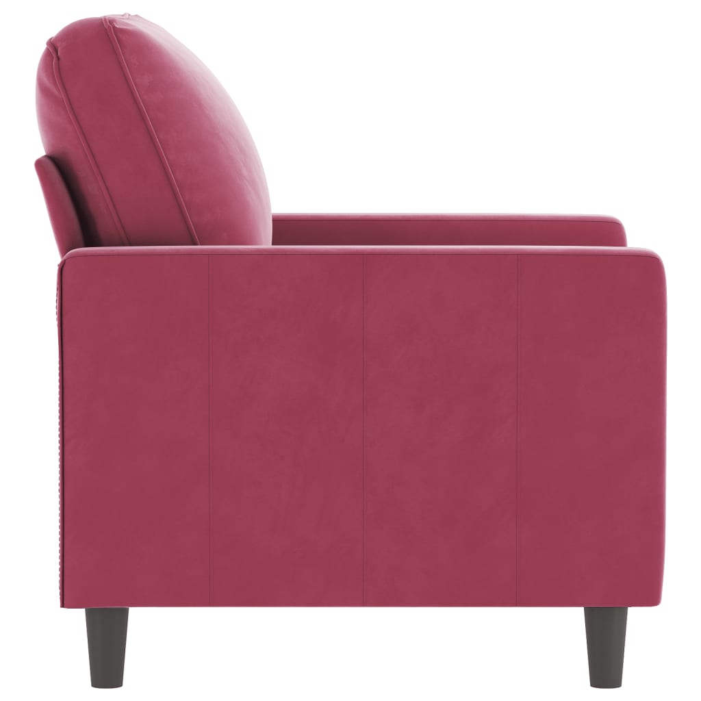 lænestol 60 cm velour vinrød