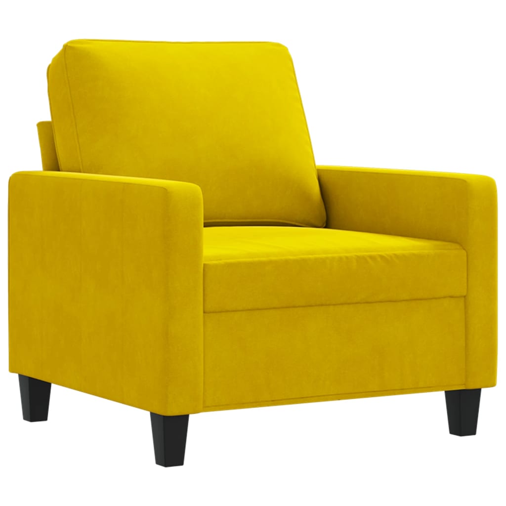 lænestol 60 cm velour gul