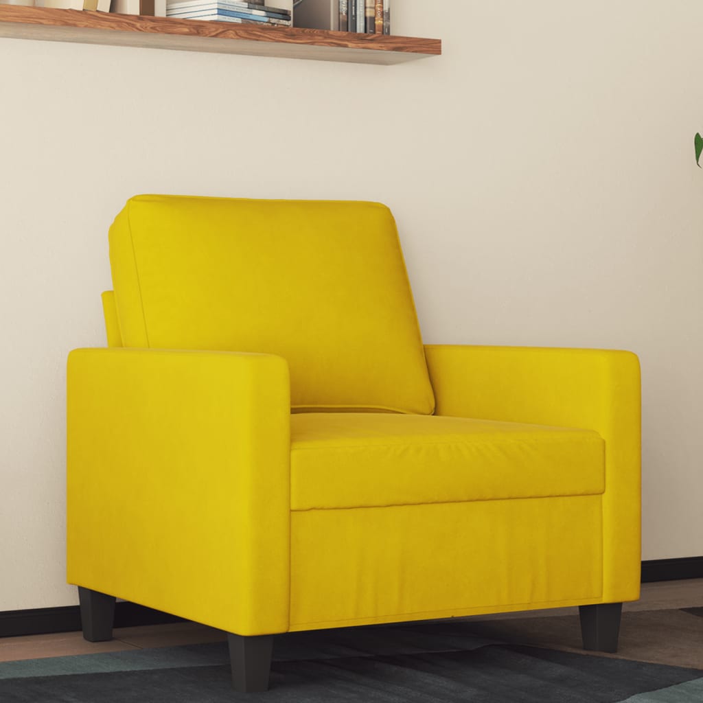 lænestol 60 cm velour gul