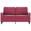 2-personers sofa 120 cm fløjl vinrød