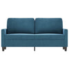 2-personers sofa 140 cm fløjl blå