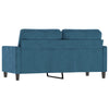 2-personers sofa 140 cm fløjl blå