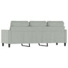 3-personers sofa 180 cm velour lysegrå