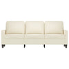 3-personers sofa 180 cm fløjl cremefarvet