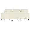 3-personers sofa 180 cm fløjl cremefarvet