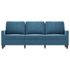3-personers sofa 180 cm velour blå