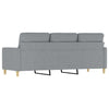 3-personers sofa 180 cm stof lysegrå