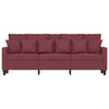 3-personers sofa 180 cm stof vinrød