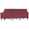 3-personers sofa 180 cm stof vinrød