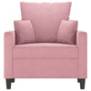 lænestol 60 cm velour lyserød