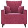 lænestol 60 cm velour vinrød