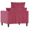 lænestol 60 cm velour vinrød