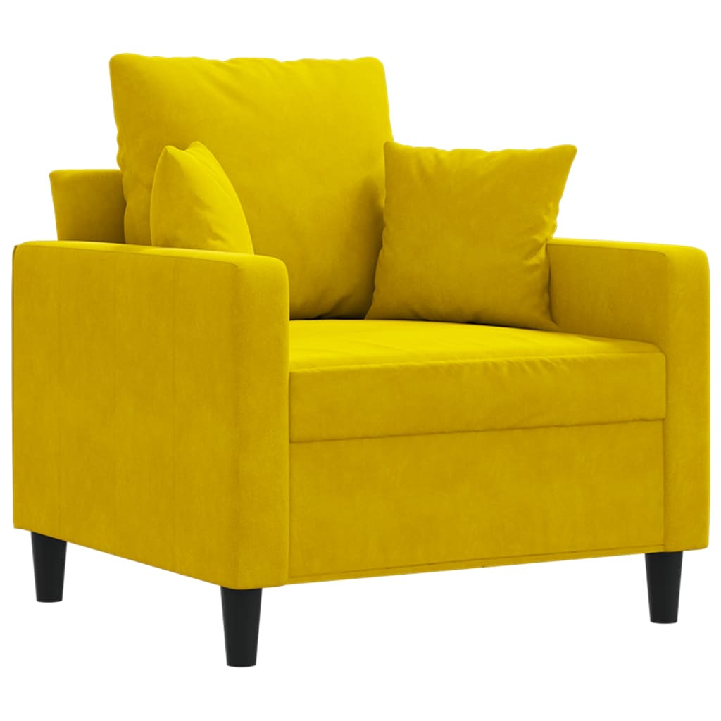 lænestol 60 cm velour gul