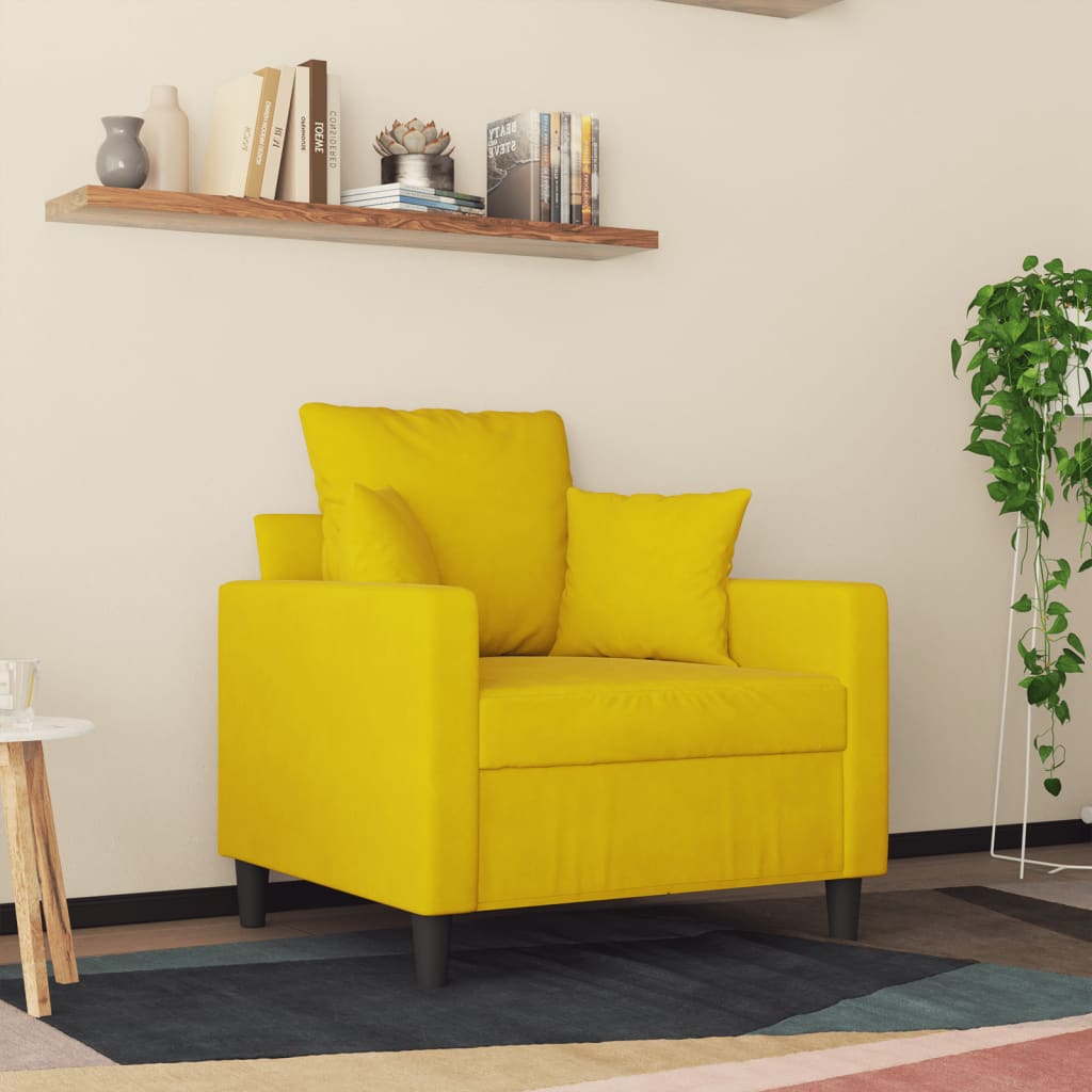 lænestol 60 cm velour gul