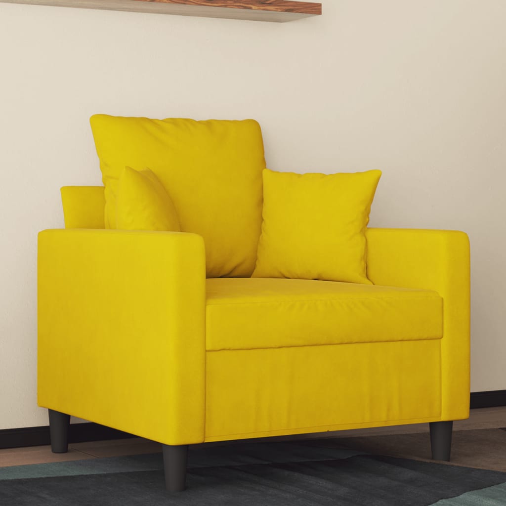 lænestol 60 cm velour gul